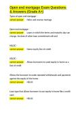Open end mortgage Exam Questions & Answers &lpar;Grade A&plus;&rpar;&period;docx&NewLine;&NewLine;