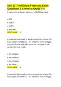 Unit 12- Real Estate Financing Exam Questions & Answers &lpar;Grade A&plus;&rpar;&period;docx&NewLine;&NewLine;