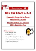NSG 550 &lpar;Exams 1 &ndash; 3&rpar; &vert; Diagnostic Reasoning Exam&vert; Questions With Verified Answers &lpar;Latest Update&rpar; Wilkes University &lpar;PDF&rpar;&NewLine;