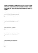 ILLINOIS ROOFING EXAM PREVIEW&sol;STUDY GUIDE EXAM PRACTICE QUESTIONS AND VERIFIED ANSWERS LATEST &lpar;2026-2027&rpar; UPDATE FOR GUARANTEED SUCCESS GET IT NOW&excl;&excl;