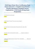 PADI Open Water Diver Certification Final &NewLine;Exam 2026&sol;2027 &vert; Complete Exam Review &vert; &NewLine;Practice Questions & Detailed Answer &NewLine;Explanations &vert; PADI Scuba Diving Exam &NewLine;Preparation