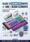 Advanced High School Class 12 Chemistry d and f Block Notes