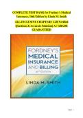 Fordney&rsquo;s Medical Insurance 16th Edition by Linda M&period; Smith &vert; Complete & Comprehensive Test Bank &colon; Chapters 1&ndash;20 Questions and Answers &semi; Full Exam Preparation Resource