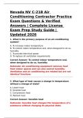 HVAC & Air Conditioning &ndash; Nevada NV C-21B Air Conditioning Contractor Practice Exam Questions & Verified Answers &vert; 2026 License Exam Prep &vert; C-21B