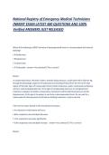 National Registry of Emergency Medical Technicians &lpar;NREMT EXAM LATEST 480 QUESTIONS AND 100&percnt; Verified ANSWERS JUST RELEASED  