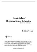 TEST BANK for Essentials of Organizational Behavior 16th Edition &vert; Robbins & Judge &vert; Questions & Answers