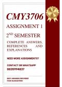 CMY3706 ASSIGNMENT 1 SEMESTER 2 2026 - COMPLETE ANSWERS