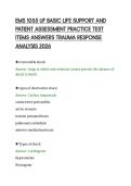 EMS 1055 UF BASIC LIFE SUPPORT AND&NewLine;PATIENT ASSESSMENT PRACTICE TEST&NewLine;ITEMS ANSWERS TRAUMA RESPONSE&NewLine;ANALYSIS 2026&NewLine;