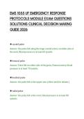 EMS 1055 UF EMERGENCY RESPONSE&NewLine;PROTOCOLS MODULE EXAM QUESTIONS&NewLine;SOLUTIONS CLINICAL DECISION MAKING&NewLine;GUIDE 2026&NewLine;