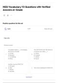 HESI Vocabulary V2 Questions with Verified Answers A&plus; Grade