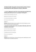 ATI Mental Health&colon; Therapeutic Communication and Nurse-Patient&NewLine;Relationship Exam 2026 &vert;Questions &vert;Answers &vert;Rationales&NewLine;