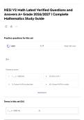 HESI V2 Math Latest Verified Questions and Answers A&plus; Grade 2026&sol;2027 &vert; Complete Mathematics Study Guide