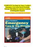 Nancy Caroline's Emergency Care in the Streets Essentials Package 9th Edition Test Bank &vert; Complete Paramedic Practice Questions