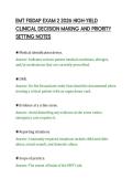 EMT FISDAP EXAM 2 2026 HIGH-YIELD&NewLine;CLINICAL DECISION MAKING AND PRIORITY&NewLine;SETTING NOTES&NewLine;