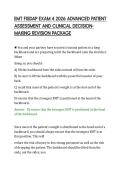 EMT FISDAP EXAM 4 2026 ADVANCED PATIENT&NewLine;ASSESSMENT AND CLINICAL DECISIONMAKING REVISION PACKAGE&NewLine;