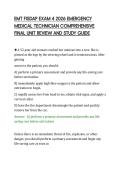 EMT FISDAP EXAM 4 2026 EMERGENCY&NewLine;MEDICAL TECHNICIAN COMPREHENSIVE&NewLine;FINAL UNIT REVIEW AND STUDY GUIDE