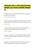 PROPHECY RN A V TWO CERTIFICATION&NewLine;REVIEW 2026 TESTED ANSWERS GRADED&NewLine;A&plus;
