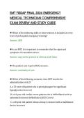 EMT FISDAP FINAL 2026 EMERGENCY&NewLine;MEDICAL TECHNICIAN COMPREHENSIVE&NewLine;EXAM REVIEW AND STUDY GUIDE&NewLine;