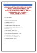 Virginia Wastewater Operator Class 1 License Exam Prep &vert; 225&plus; Practice Questions with Verified Answers & Rationales &vert; VPDES Updated 2026-2027