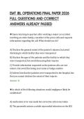 EMT JBL OPERATIONS FINAL PAPER 2026&NewLine;FULL QUESTIONS AND CORRECT&NewLine;ANSWERS ALREADY PASSED