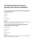 ATI Pediatrics Final Exam Practice&NewLine;Questions 2026 &vert;Answers &vert;Rationales