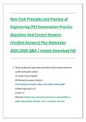New York Principles and Practice of Engineering &lpar;PE&rpar; Examination Study Guide &vert; Comprehensive Practice Questions with Verified Answers & Detailed Rationales &vert; 2025&sol;2026 Edition