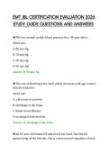 EMT JBL CERTIFICATION EVALUATION 2026&NewLine;STUDY GUIDE QUESTIONS AND ANSWERS&NewLine;