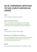 EMT JBL COMPREHENSIVE CERTIFICATION&NewLine;TEST 2026 COMPLETE QUESTIONS AND&NewLine;ANSWERS&NewLine;