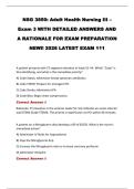 NSG 3850&colon; Adult Health Nursing III &ndash;&NewLine;Exam 3 WITH DETAILED ANSWERS AND&NewLine;A RATIONALE FOR EXAM PREPARATION&NewLine;NEW&excl;&excl; 2026 LATEST EXAM 111 