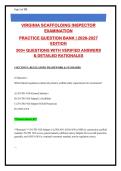 Virginia Scaffolding Inspector Exam Prep &vert; 320&plus; Practice Questions with Verified Answers & Rationales &vert; OSHA 29 CFR 1926 Subpart L &vert; 2026-2027