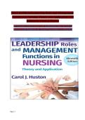 TEST BANK for Leadership Roles and Management Functions in Nursing 11th Edition &vert; Carol J&period; Huston &vert; Chapters 1&ndash;25 &vert; Q&A