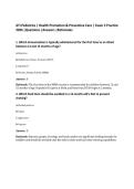 ATI Pediatrics &vert; Health Promotion & Preventive Care &vert; Exam 2 Practice&NewLine;2026 &vert;Questions &vert;Answers &vert;Rationales&NewLine;