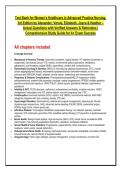 Test Bank for Women&rsquo;s Healthcare in Advanced Practice Nursing&comma; &NewLine;3rd Edition by Alexander&comma; Versie&comma; Elizabeth&comma; Joyce & Heather &NewLine;Actual Questions with Verified Answers & Rationales &vert; &NewLine;Comprehensive Study Guide for A&plus; Exam Success 