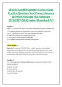 Virginia Landfill Operator License Exam Practice Questions And Correct Answers &lpar;Verified Answers&rpar; Plus Rationale 2026&sol;2027 Q&A&vert; Instant Download Pdf