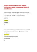 Florida Community Association Manager Prelicensure Course Questions and Answers&vert; Latest Update