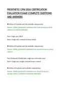 PROSTHETIC CPM 2026 CERTIFICATION&NewLine;EVALUATION EXAMS COMPLETE QUESTIONS&NewLine;AND ANSWERS
