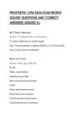 PROSTHETIC CPM 2026 EXAM REVIEW&NewLine;SOLVED QUESTIONS AND CORRECT&NewLine;ANSWERS GRADED A&plus;