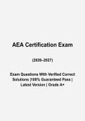AEA Certification Exam Questions and Answers 2026-2027 &vert; Study Guide & Test Prep