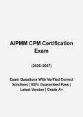 AIPMM CPM Certification Exam Questions and Answers 2026-2027 &vert; Certified Product Manager Study Guide