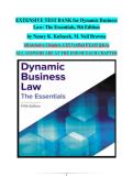 Dynamic Business Law &ndash; The Essentials&comma; 5th Edition &vert; Comprehensive Test Bank &colon; Complete Exam Questions & Answers &semi; Extensive Study Resource