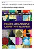 TEST BANK for Foundations for Population Health in Community&sol;Public Health Nursing 6th Edition &vert; Stanhope & Lancaster &vert; Q&A