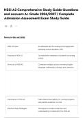 HESI A2 Comprehensive Study Guide Questions and Answers A&plus; Grade 2026&sol;2027 &vert; Complete Admission Assessment Exam Study Guide