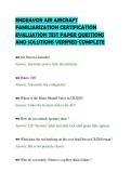 ENDEAVOR AIR AIRCRAFT&NewLine;FAMILIARIZATION CERTIFICATION&NewLine;EVALUATION TEST PAPER QUESTIONS&NewLine;AND SOLUTIONS VERIFIED COMPLETE&NewLine;