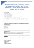 PEDIATRIC NURSING EXAM 2026&sol;2027 &vert; GENERIC NURSING SCHOOL &vert; EXPERT VERIFIED &vert; 100 VERIFIED Q&A &vert; COMPLETE RATIONALES &vert; PASS GUARANTEED - A&plus; GRADED