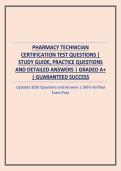 PHARMACY TECHNICIAN CERTIFICATION TEST QUESTIONS &vert; STUDY GUIDE&comma; PRACTICE QUESTIONS AND DETAILED ANSWERS