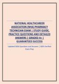 NATIONAL HEALTHCAREER ASSOCIATION NHA PHARMACY TECHNICIAN EXAM &vert; STUDY GUIDE&comma; PRACTICE QUESTIONS AND DETAILED ANSWERS