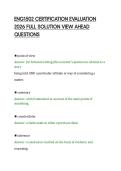 ENG1502 CERTIFICATION EVALUATION&NewLine;2026 FULL SOLUTION VIEW AHEAD&NewLine;QUESTIONS&NewLine;