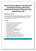NR 547 CEA Exam Midterm & Final 2026&ndash;2027 &NewLine;&vert; Chamberlain University &vert; 200 Practice &NewLine;Questions with Answers & Rationales &vert; latest &NewLine;update this year &vert; pdf &NewLine;