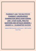 PHARMACY LAW THE MULTISTATE PHARMACY JURISPRUDENCE EXAMINATION MPJE EXAM FEDERAL LAW &vert; STUDY GUIDE&comma; PRACTICE QUESTIONS AND DETAILED ANSWERS