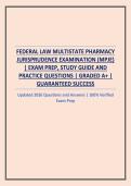 FEDERAL LAW MULTISTATE PHARMACY JURISPRUDENCE EXAMINATION MPJE &vert; EXAM PREP&comma; STUDY GUIDE AND PRACTICE QUESTIONS